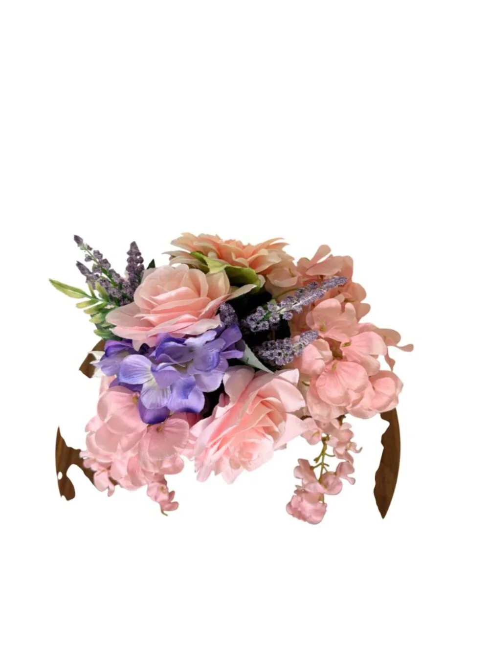 Pink Silk Floral Arrangement White Daisy Ceramic Vase Hydrangea Dahlia Decor